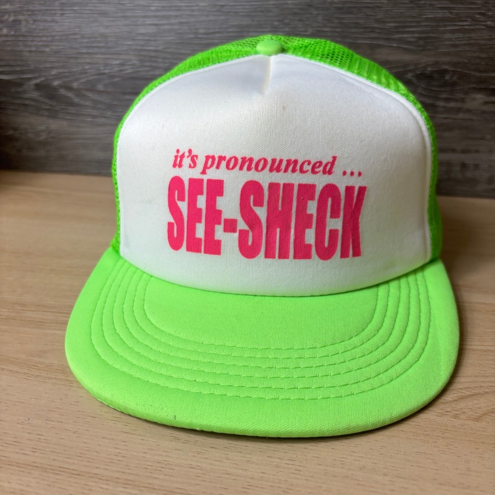 See Sheck Hat Cap Snap Back Womens Green Trucker Adjustable